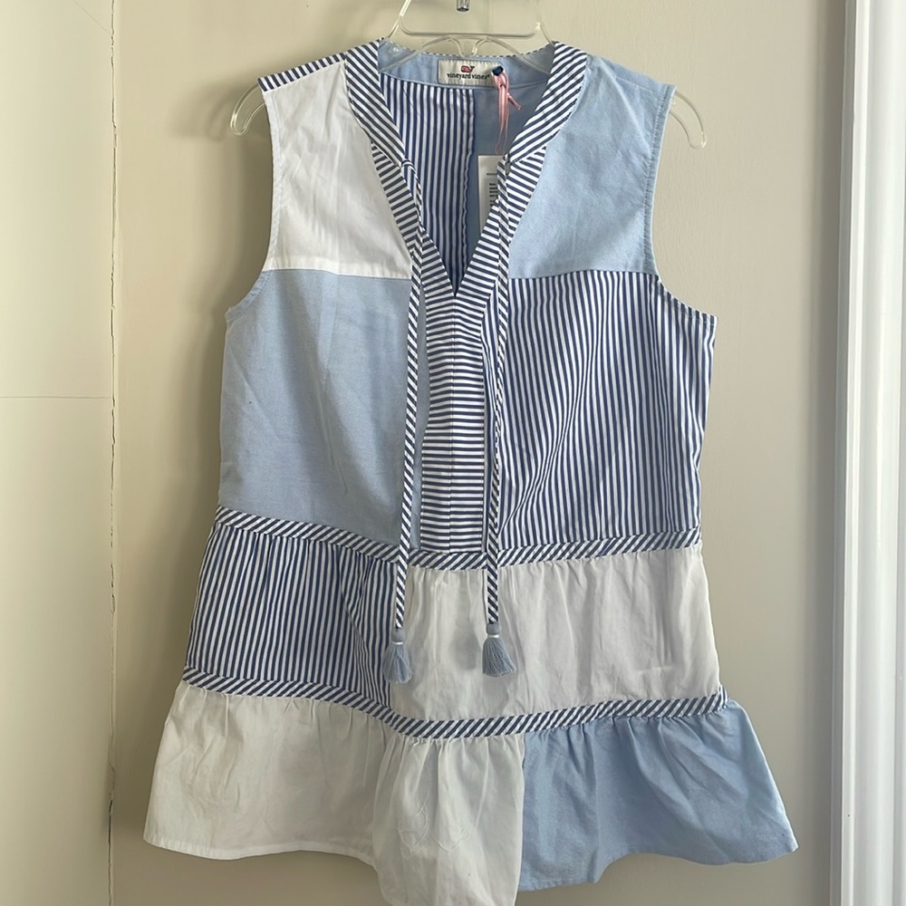 Vineyard Vines Skiff Stripe Mix Tiered Top